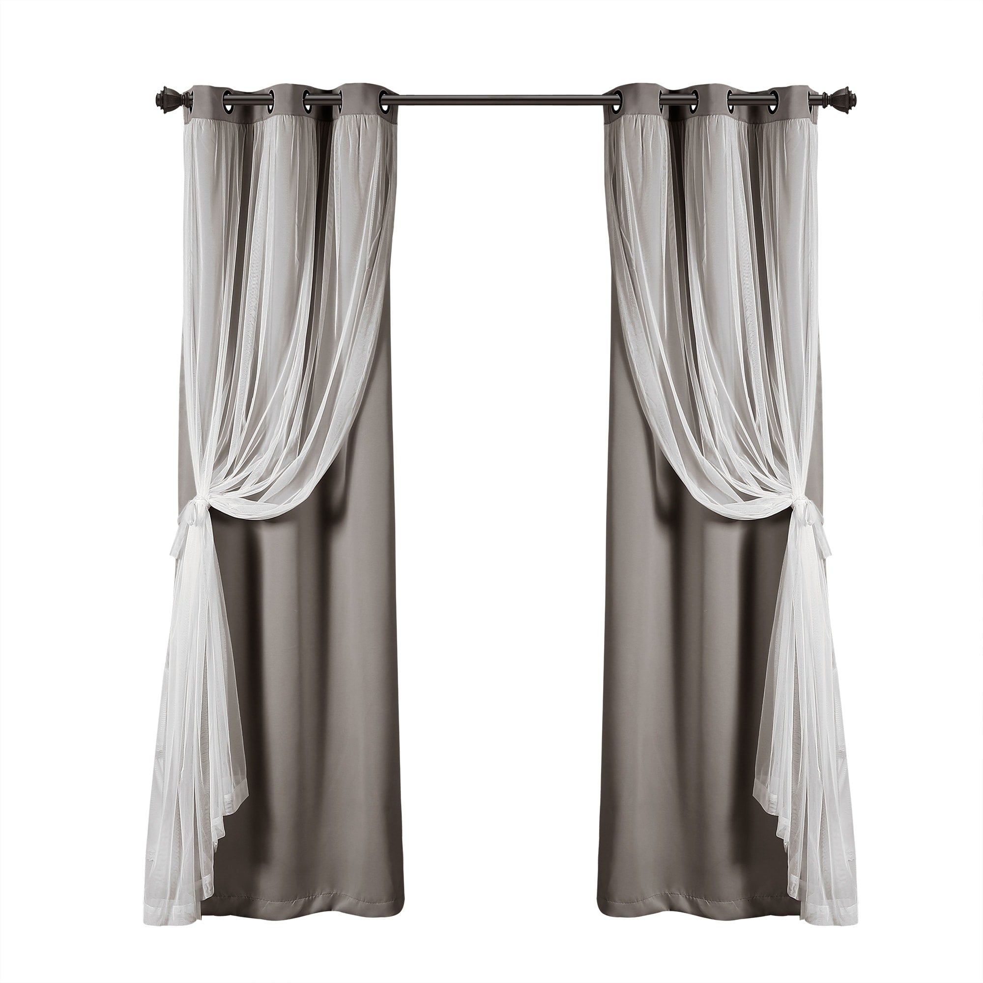 Lush Decor Grommet Sheer Panel Pair with Insulated Blackout Lining