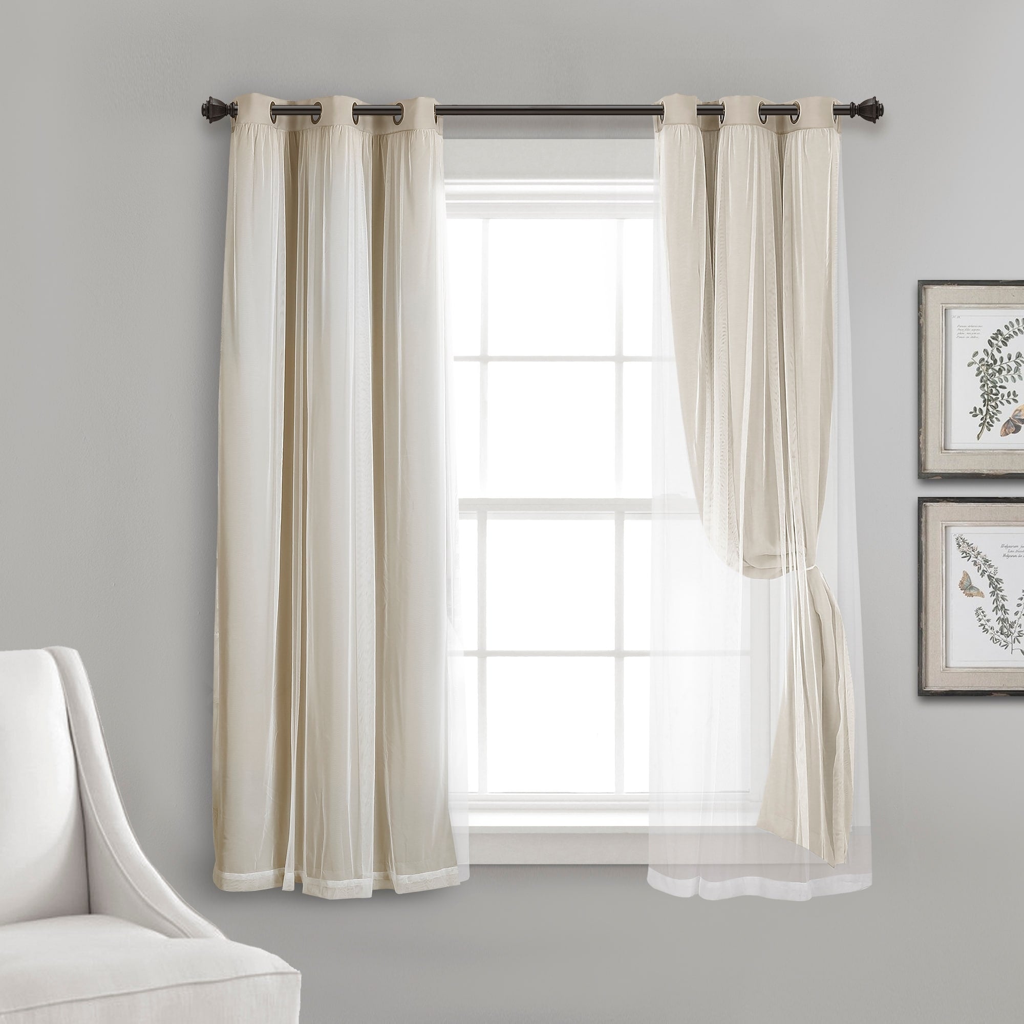 Lush Decor Grommet Sheer Panel Pair with Insulated Blackout Lining