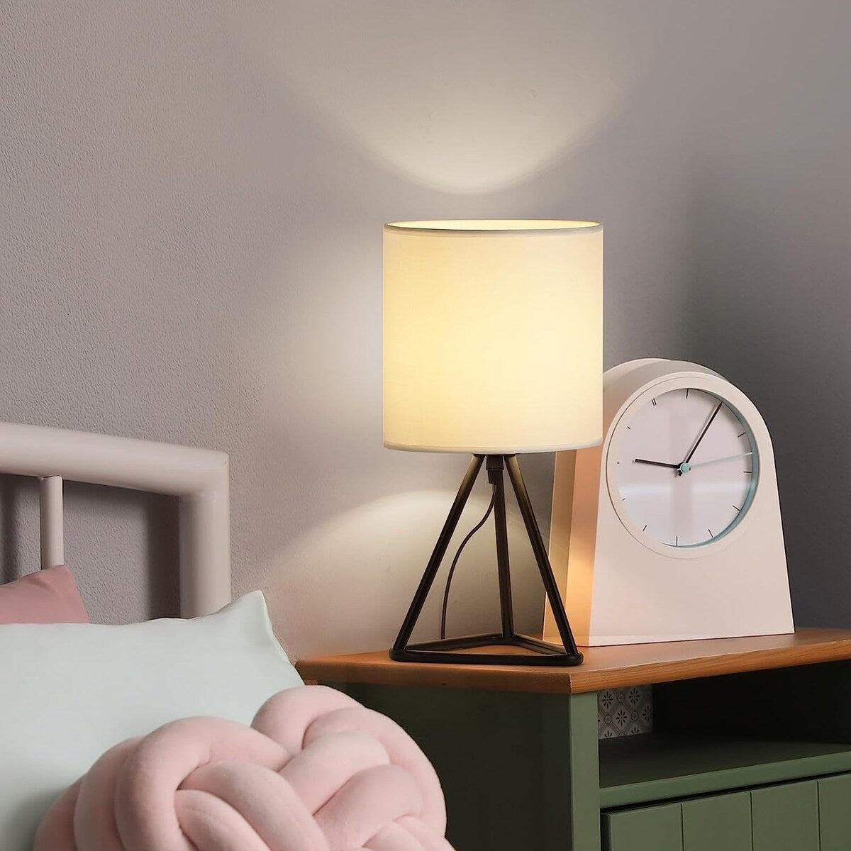 Set of 2 Cute Modern Bedside Nightstand Lamps for Living Room Bedroom