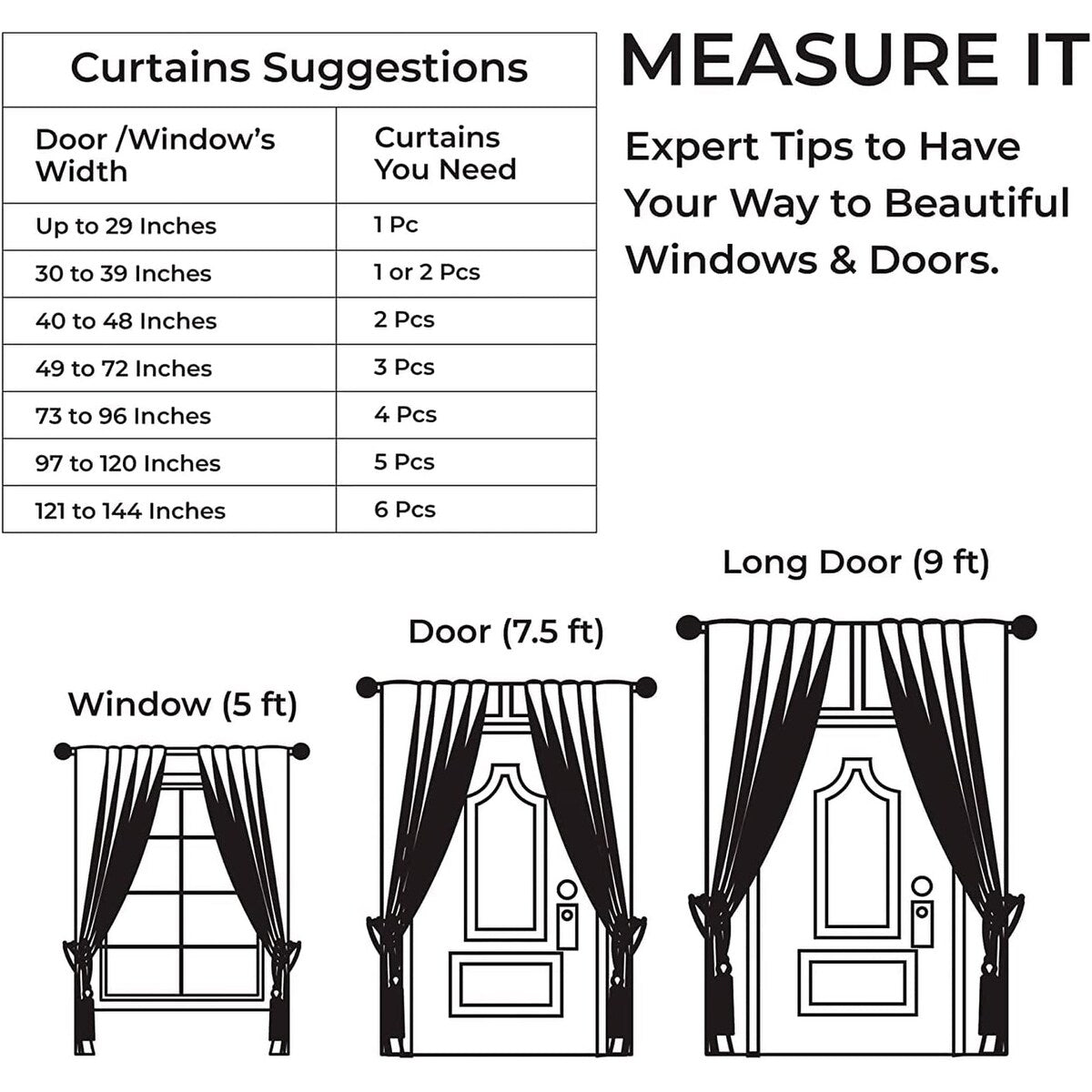 Deco Window 2 Pcs Blackout Curtain Panels Room Darkening Privacy with Thermal Insulation & Eyelets