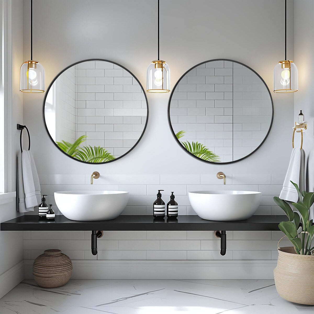 Round Mirror Wall Decor Round Mirror Bathroom Metal Frame