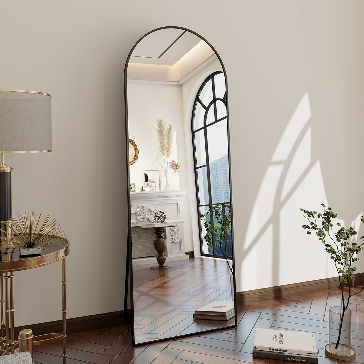 Metal Arch Full Length Mirror Floor Mirror Wall-Mounted