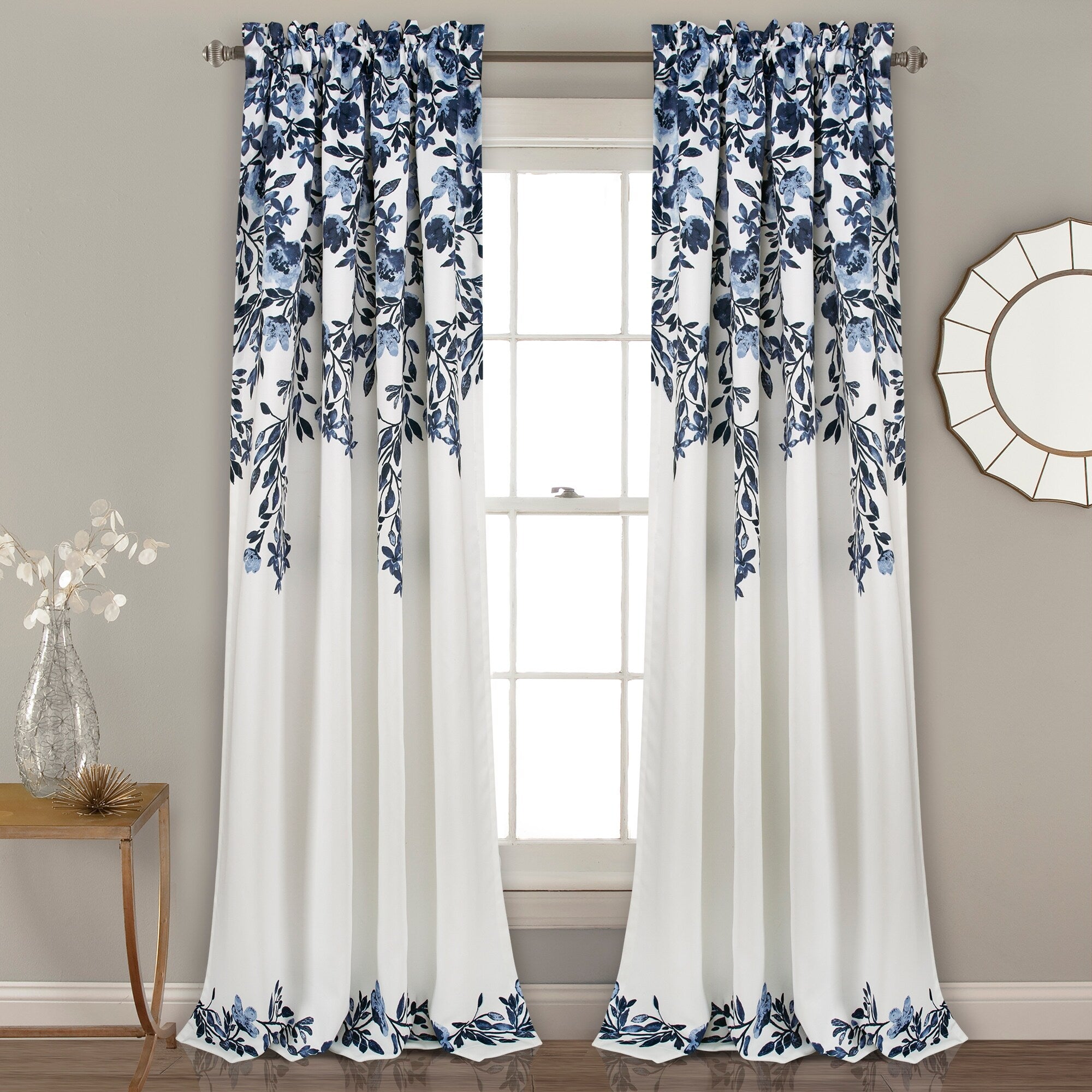 Porch & Den Elcaro Floral Room Darkening Curtain Panel Pair