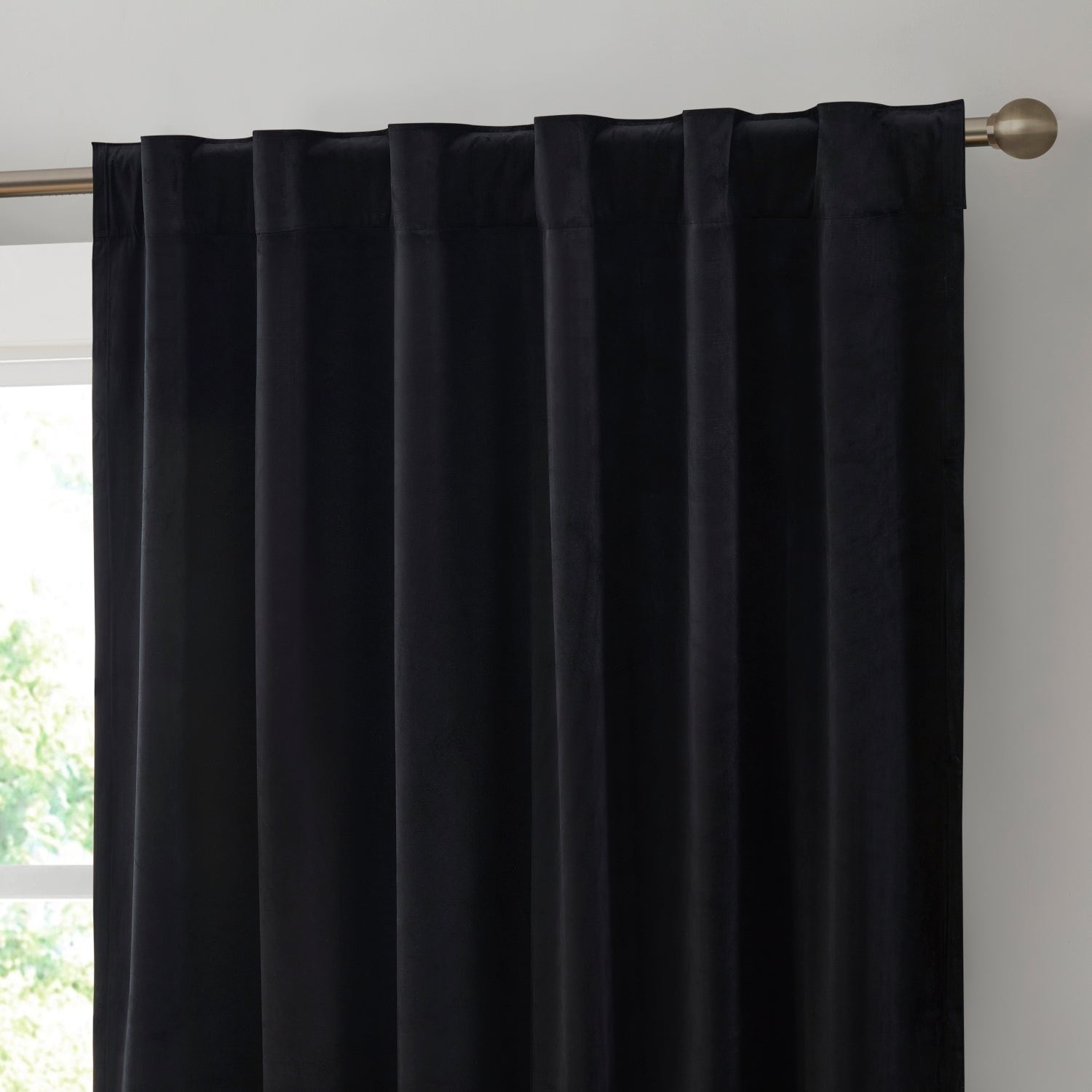 HLC.me Lopez Velvet Back Tab Rod Pocket Window Treatment Curtain Panels Bedroom & Living Room - Set of 2