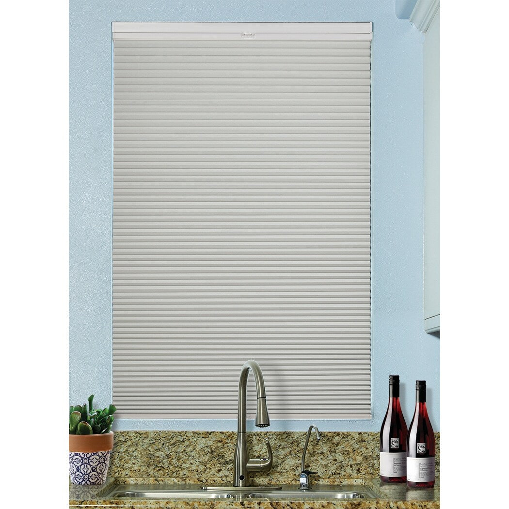 BlindsAvenue Cordless Top Down/Bottom Up Blackout Cellular Honeycomb Shade, 9/16 Single Cell, White Dove