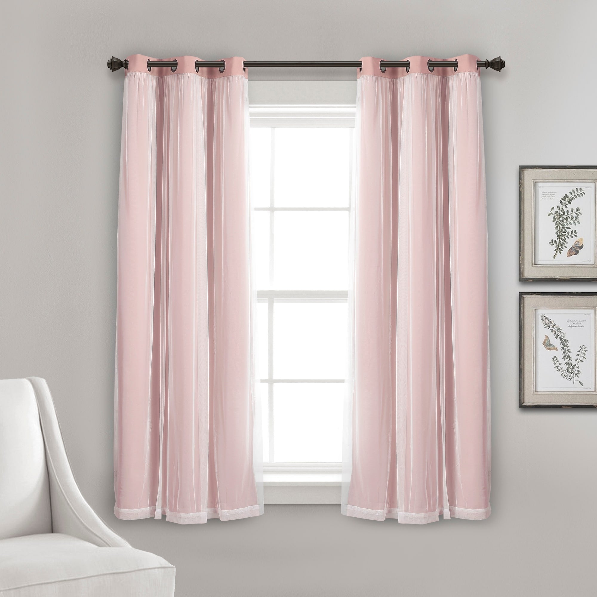 Lush Decor Grommet Sheer Panel Pair with Insulated Blackout Lining