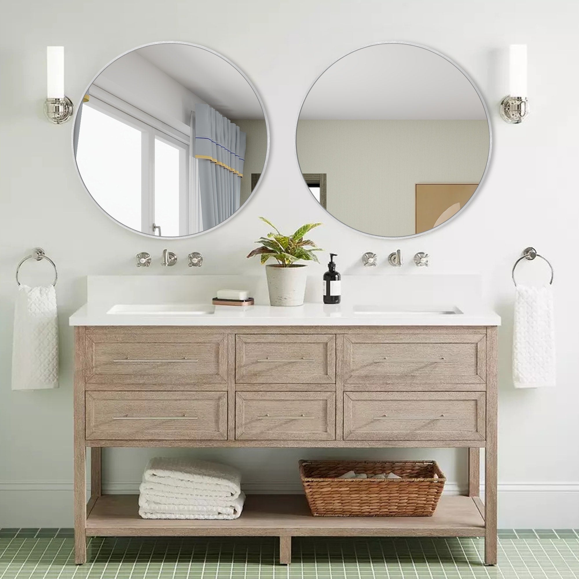 Modern Bathroom Wall Mounted Round Vanity Mirror