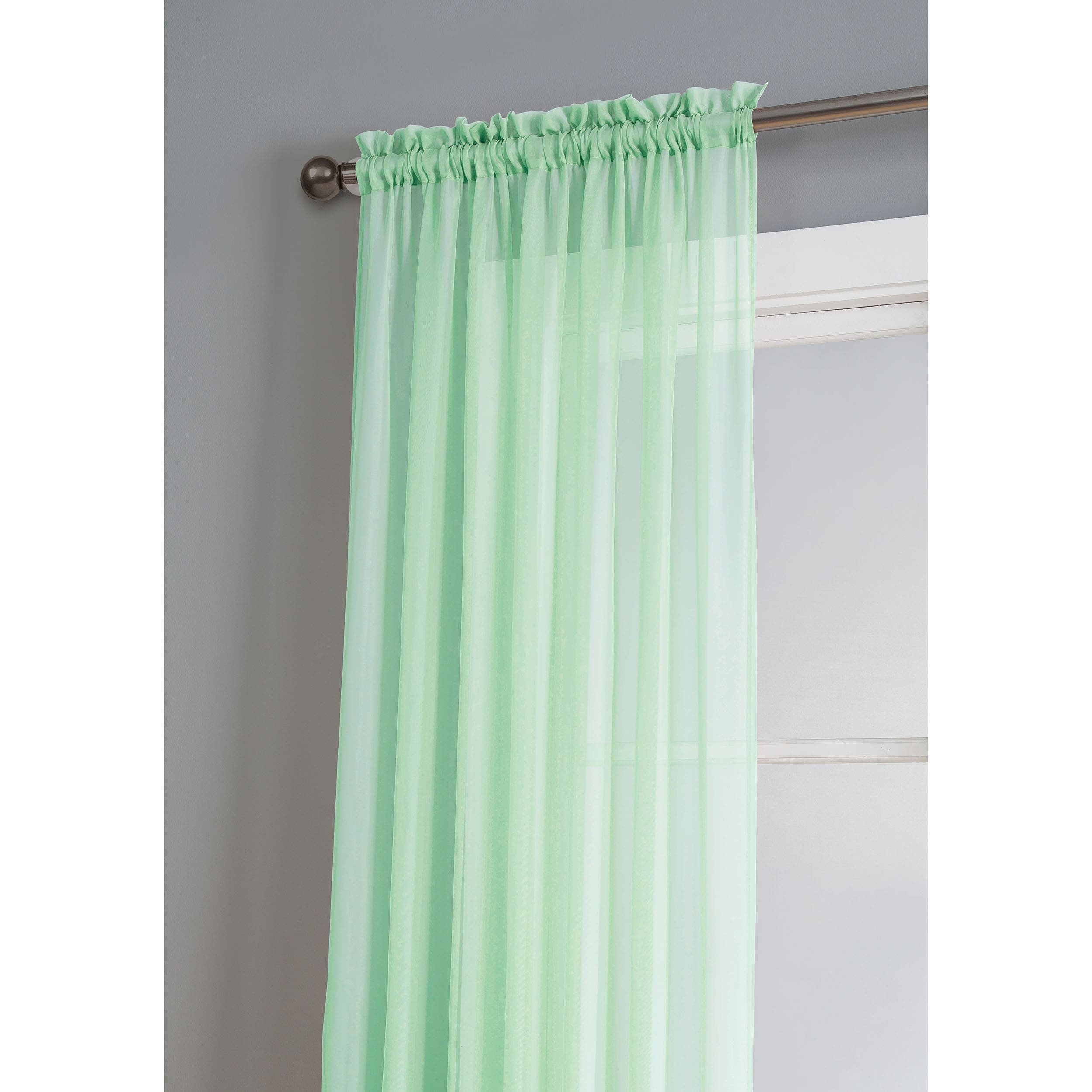 Window Elements Diamond Sheer Voile Extra Wide, 56 Inch Wide. Rod Pocket Curtain Panel