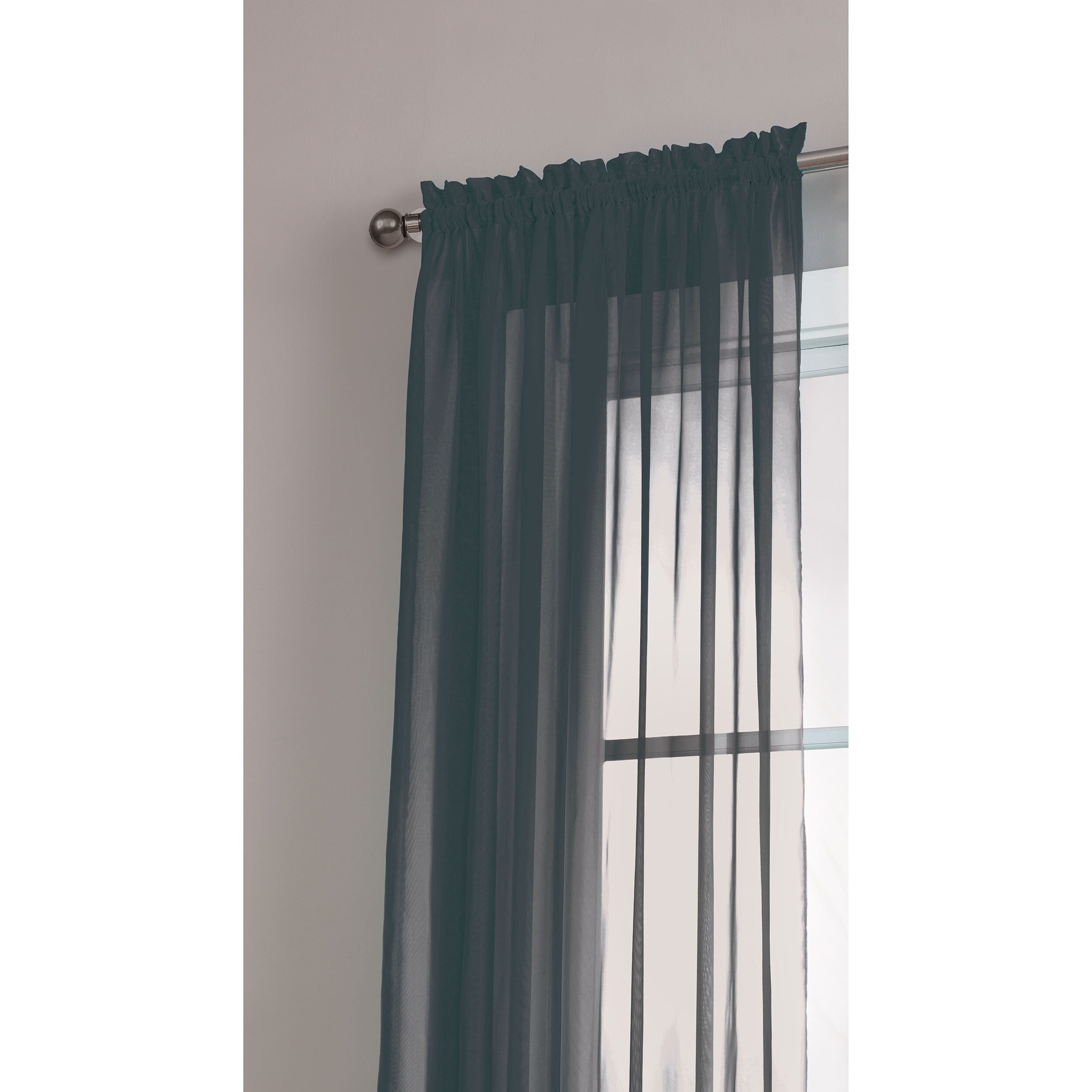 Window Elements Diamond Sheer Voile Extra Wide, 56 Inch Wide. Rod Pocket Curtain Panel