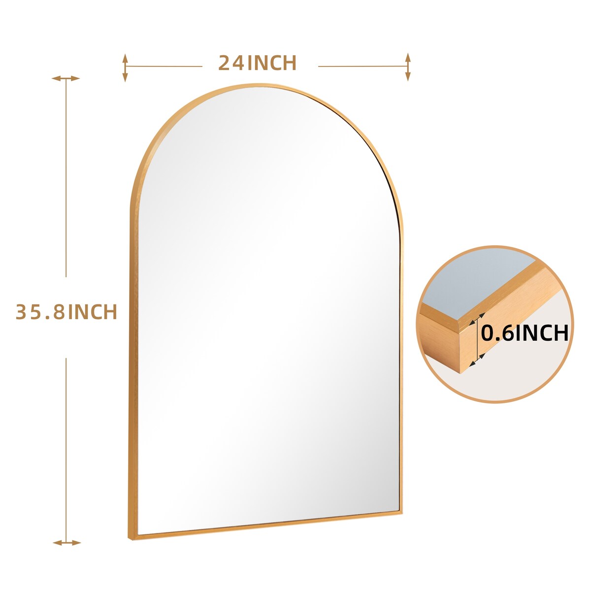 Set of 2 35.8x24 Inch Arch Wall Mirror,2 Pcs Bathroom Vanity Mirrors,Wall Mounted Mirrors for Bathroom,Entryway