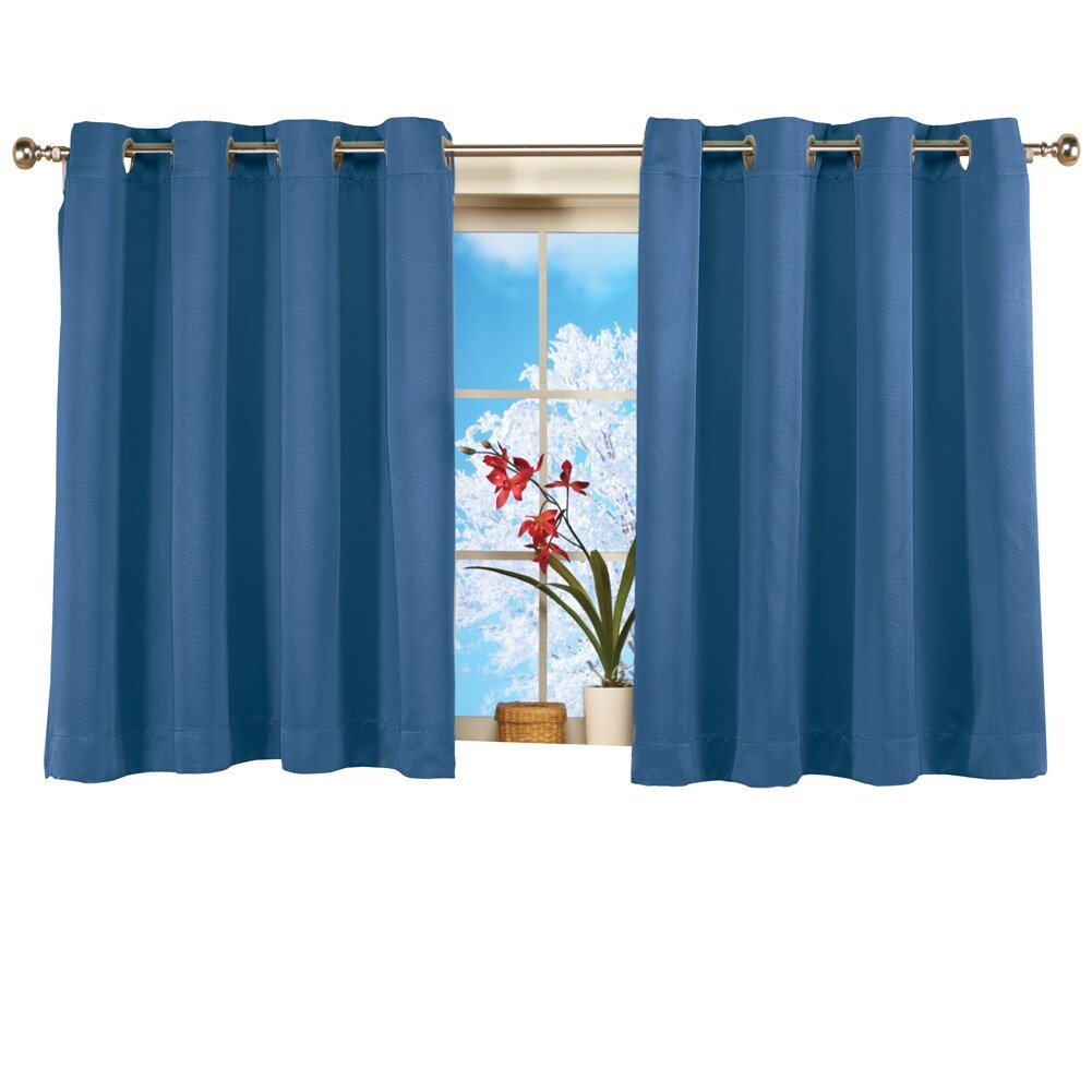 Short Blackout Window Curtain Panel with Easy Open-Close