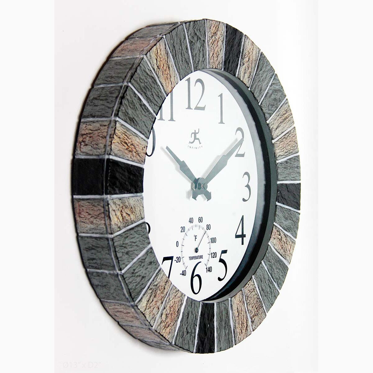 13 In/Outdoor Faux Slate Clock - 13 x 2 x 13