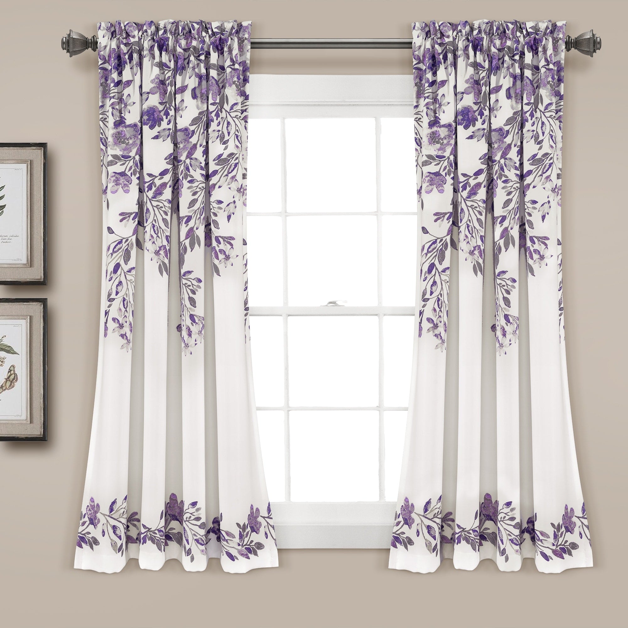 Porch & Den Elcaro Floral Room Darkening Curtain Panel Pair