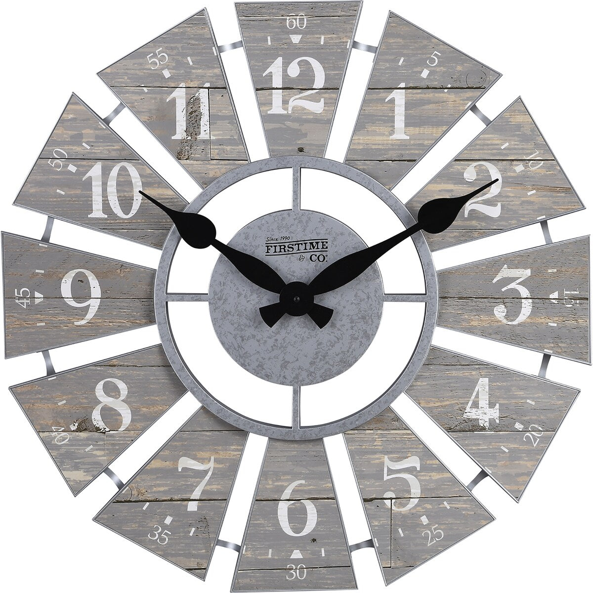 FirsTime & Co. Numeral Farmhouse Windmill Clock, Plastic, 24 x 2 x 24 in, American Designed