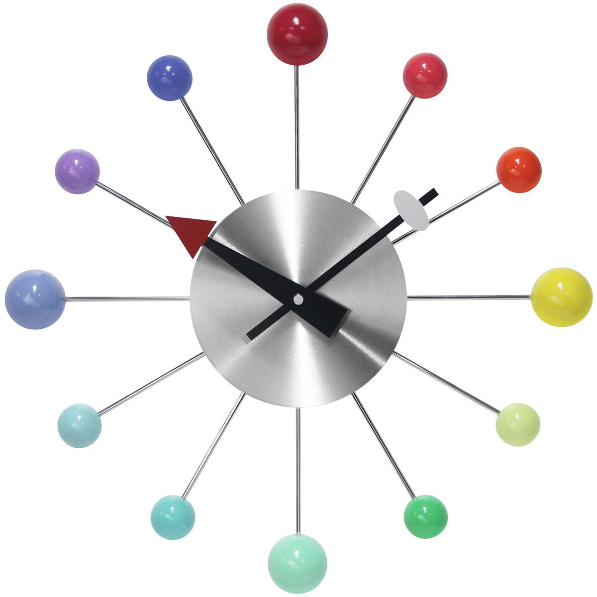 Orb Spoke 15 inch Mid-Century Modern Ball Wall Clock - 15 Inch