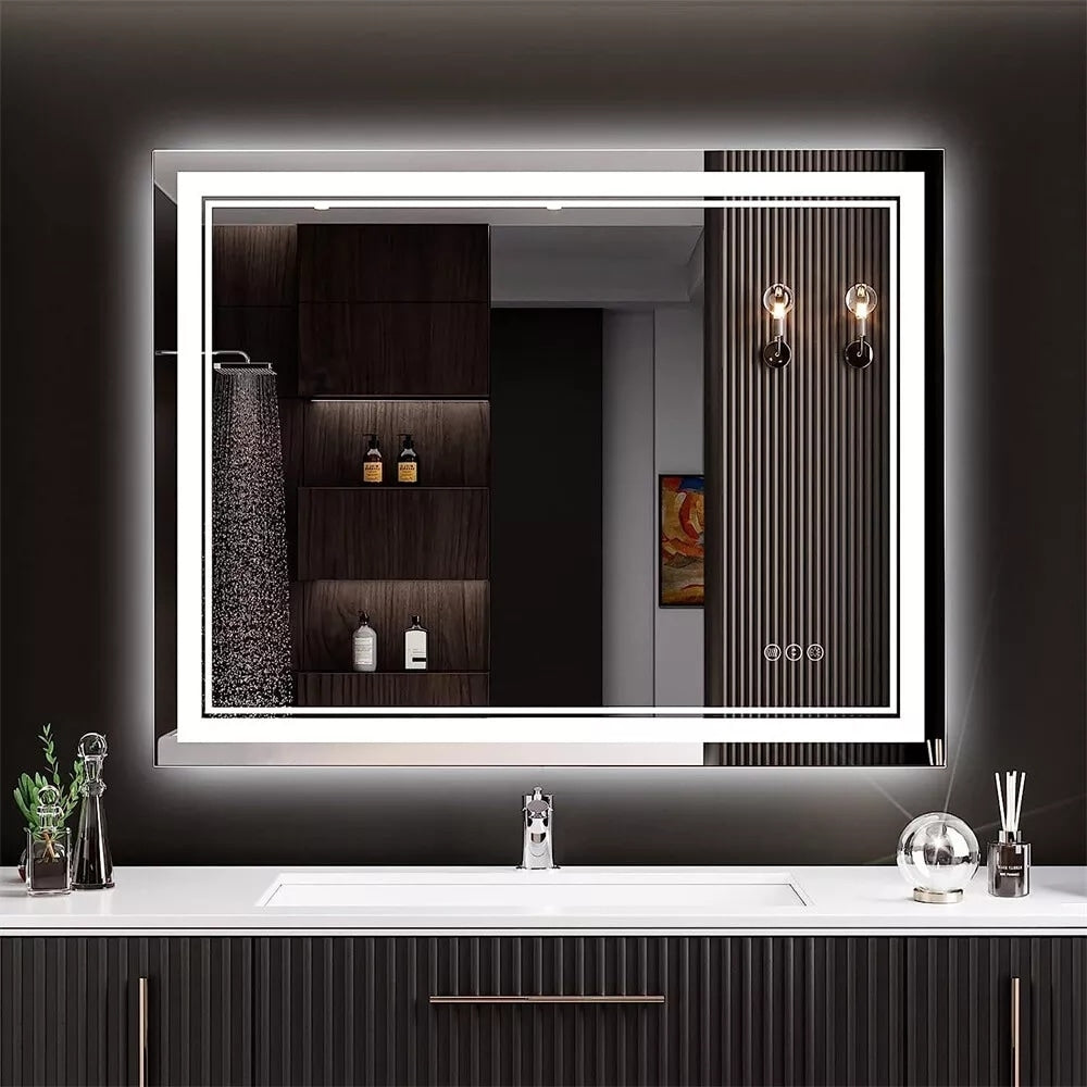 Extra Large LED Lighted Bathroom Mirror Wall Anti-Fog Vanity 3 Colors