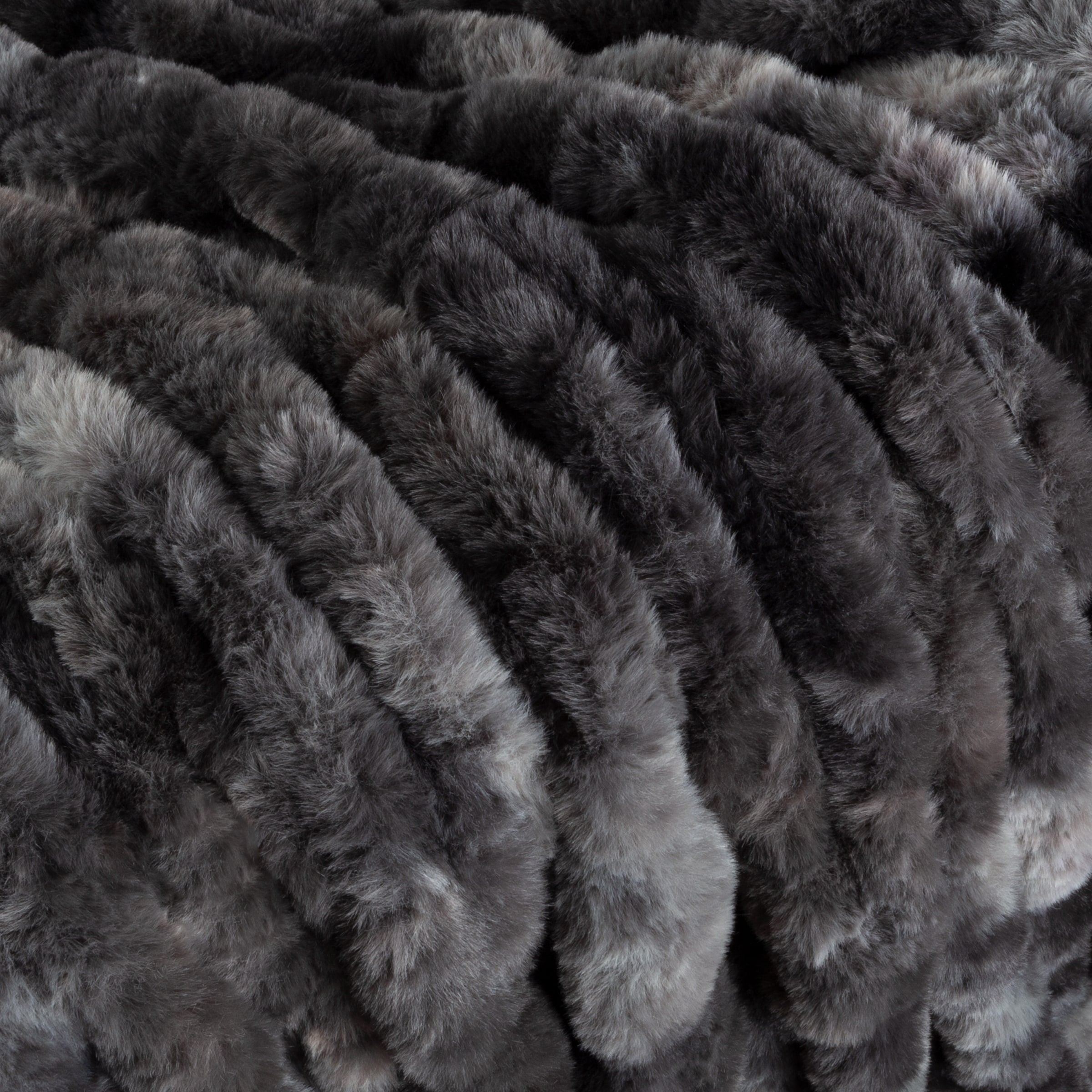 Oversized Ruched Faux Fur Blanket - 60x80-Inch Queen-Size Throw by Lavish Home