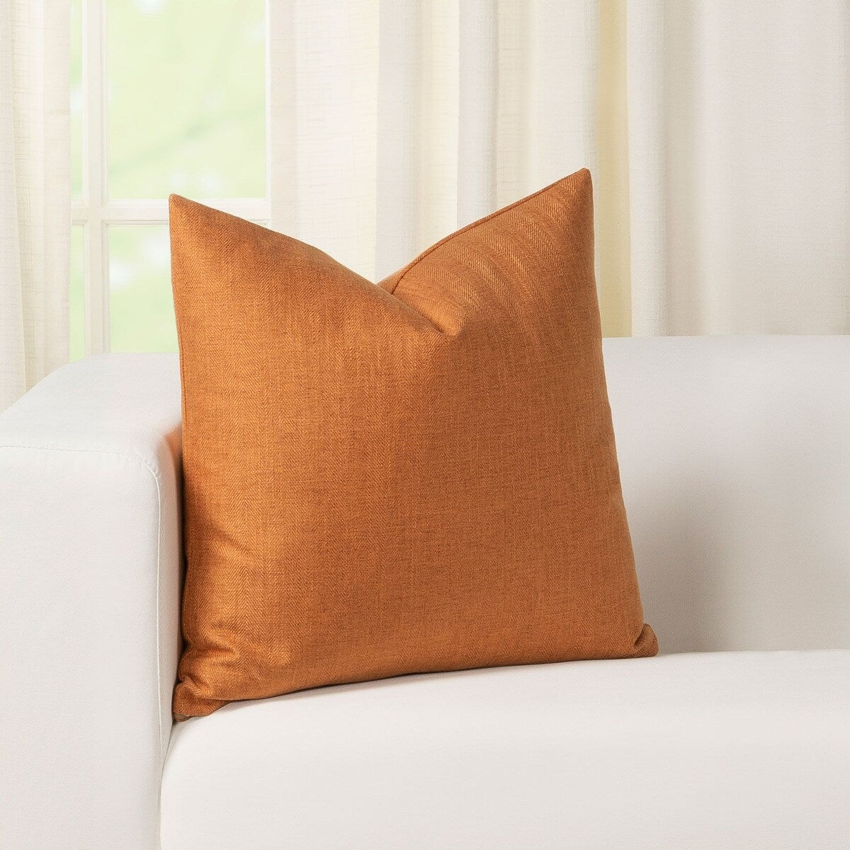 Vintage Slub Amber Throw Pillow