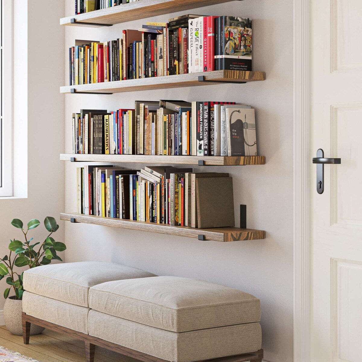 60 inch shelf, 9.25'' Deep, Floating Shelves, Wall Shelves for Living Room, Wall Storage Shelving