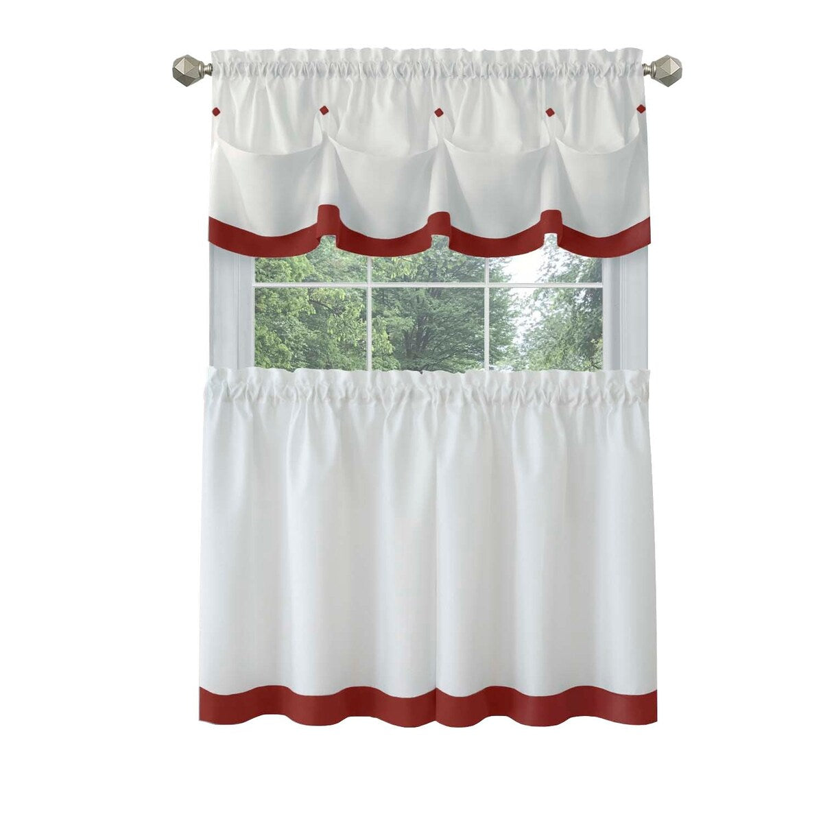 Lana Window Curtain Tier Pair and Valance Set