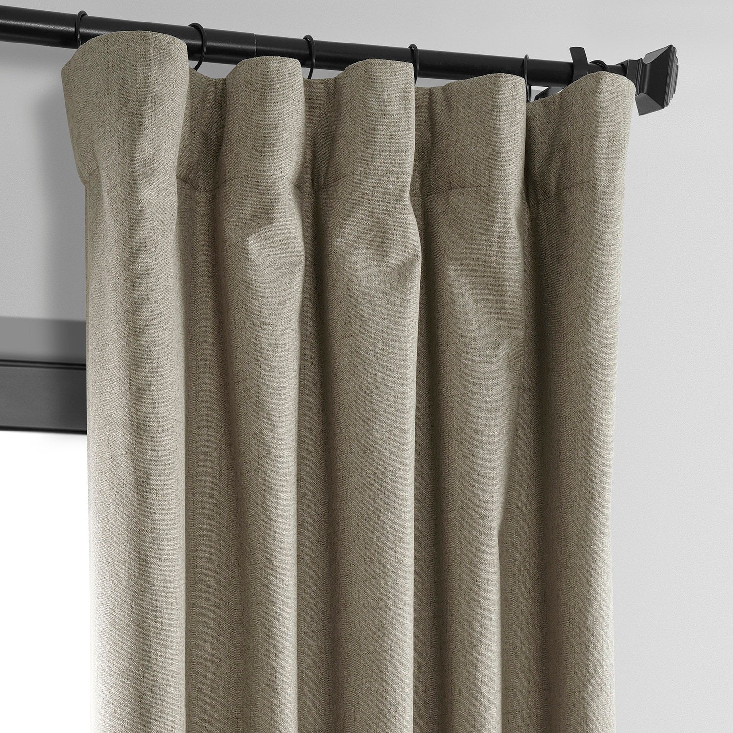 Exclusive Fabrics Vintage Thermal Cross Linen Weave Blackout Curtains (1 Panel)