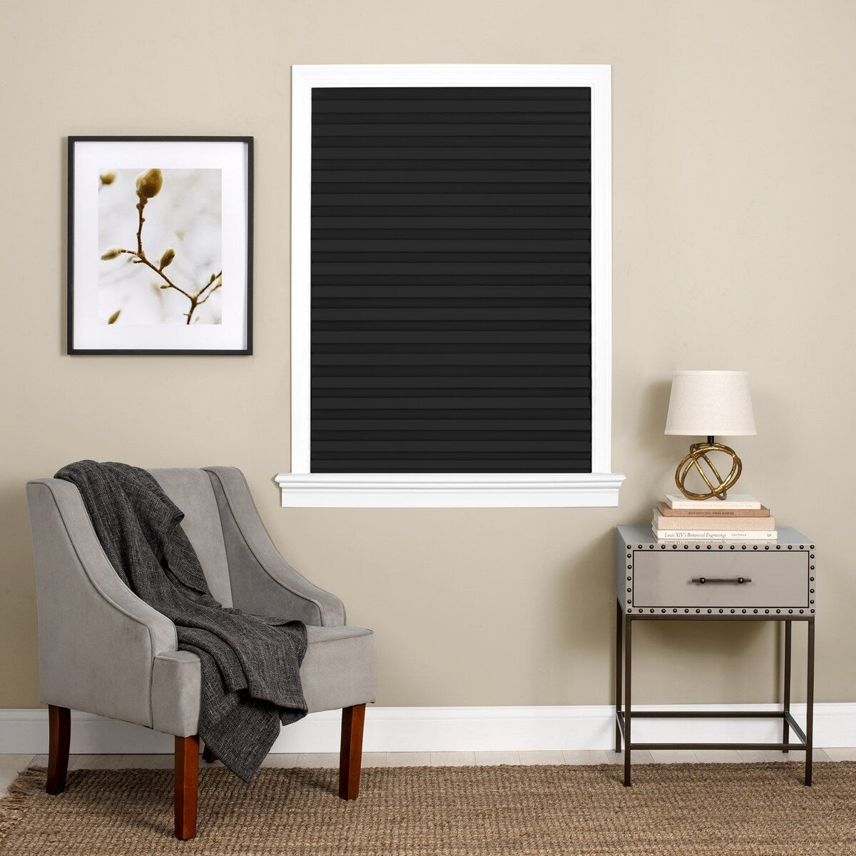 Cordless 1-2-3 Vinyl Room Darkening Pleated Window Shade