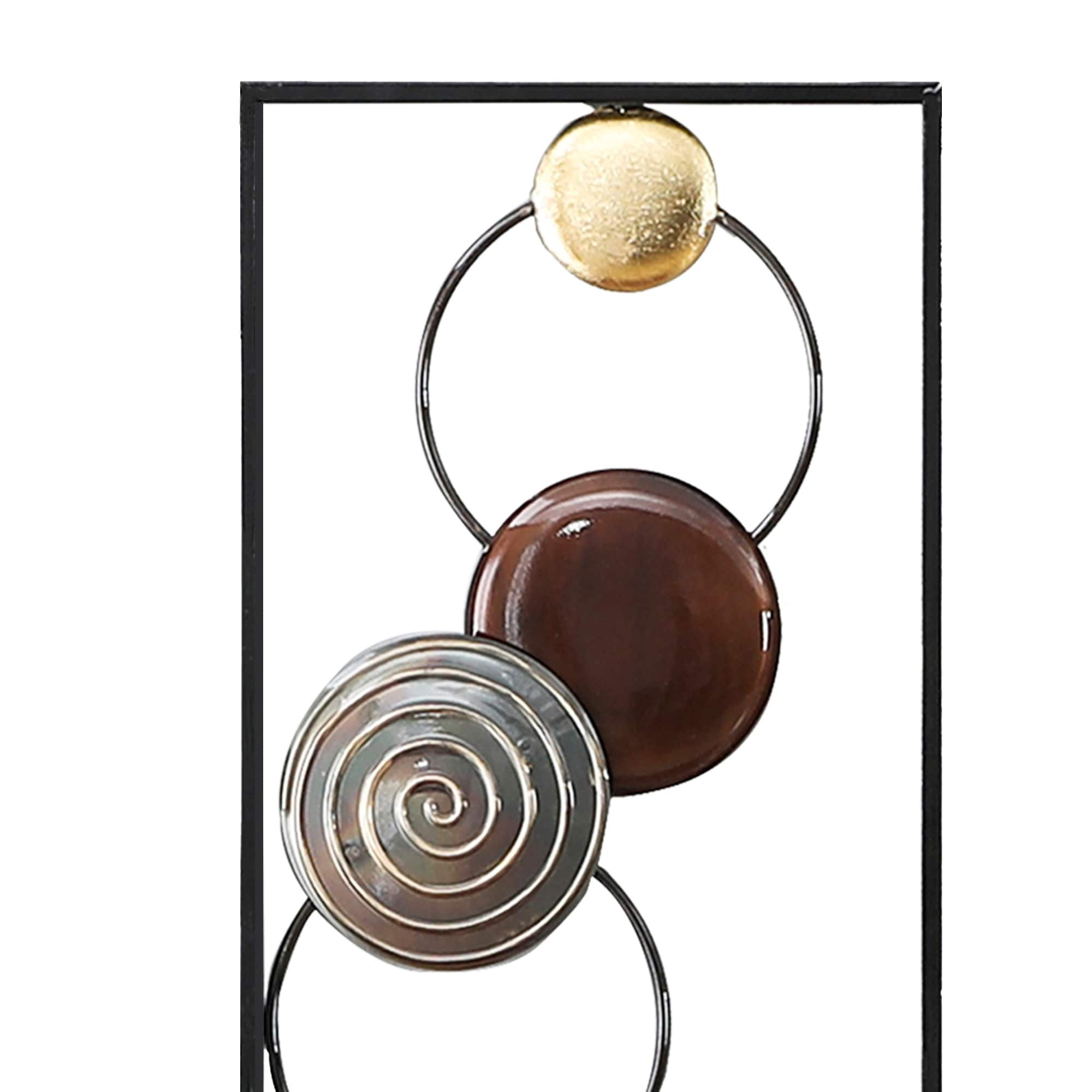 Modern Gold and Brown Metal Wall Decor (Set of 2)