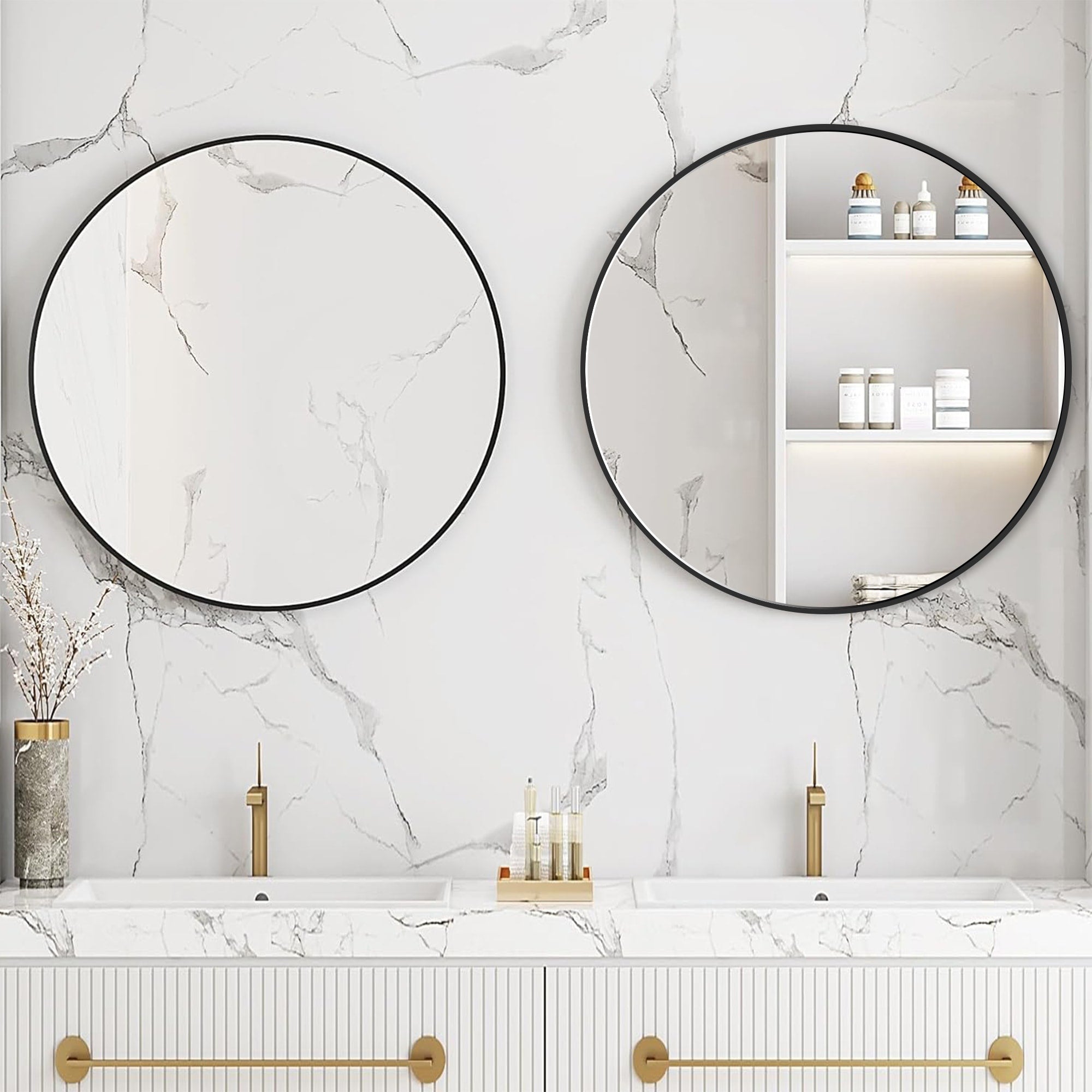 Modern Bathroom Wall Mounted Round Vanity Mirror