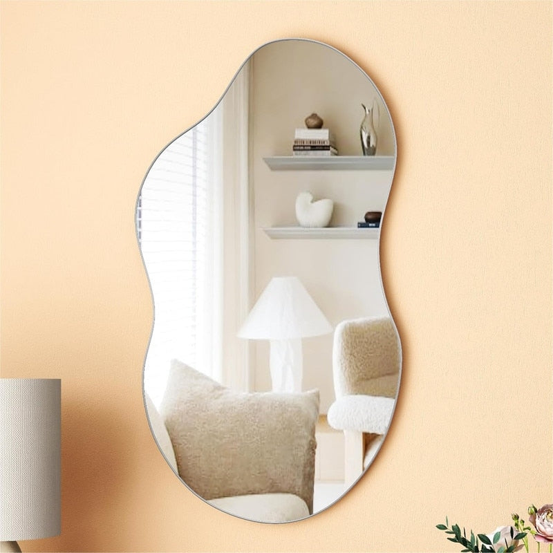 Asymmetrical Wavy Antique Accent Wall Mirror