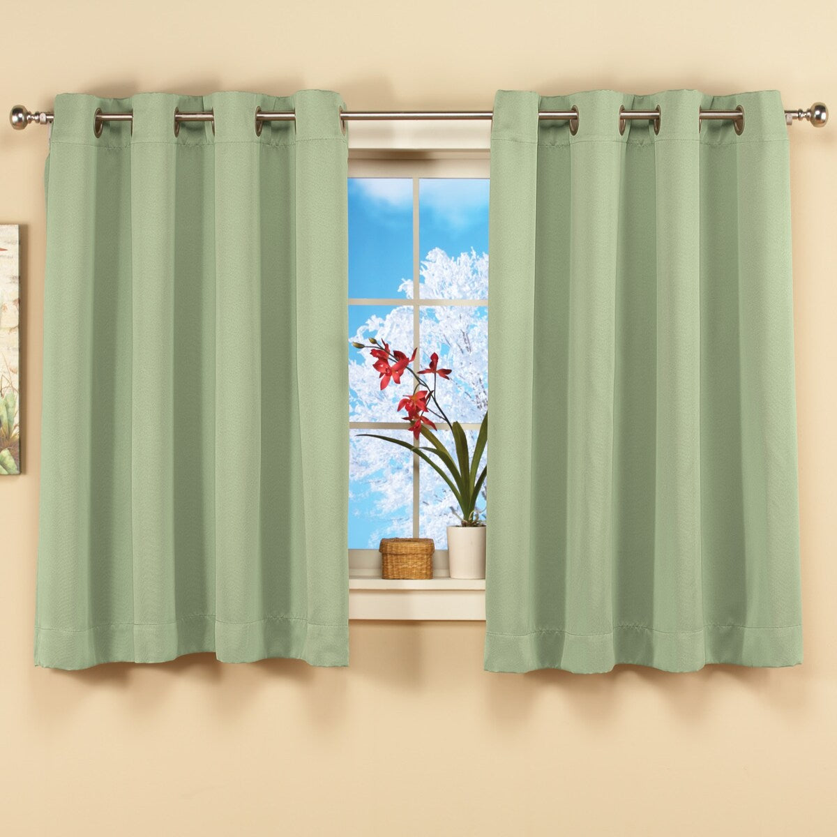 Short Blackout Window Curtain Panel with Easy Open-Close