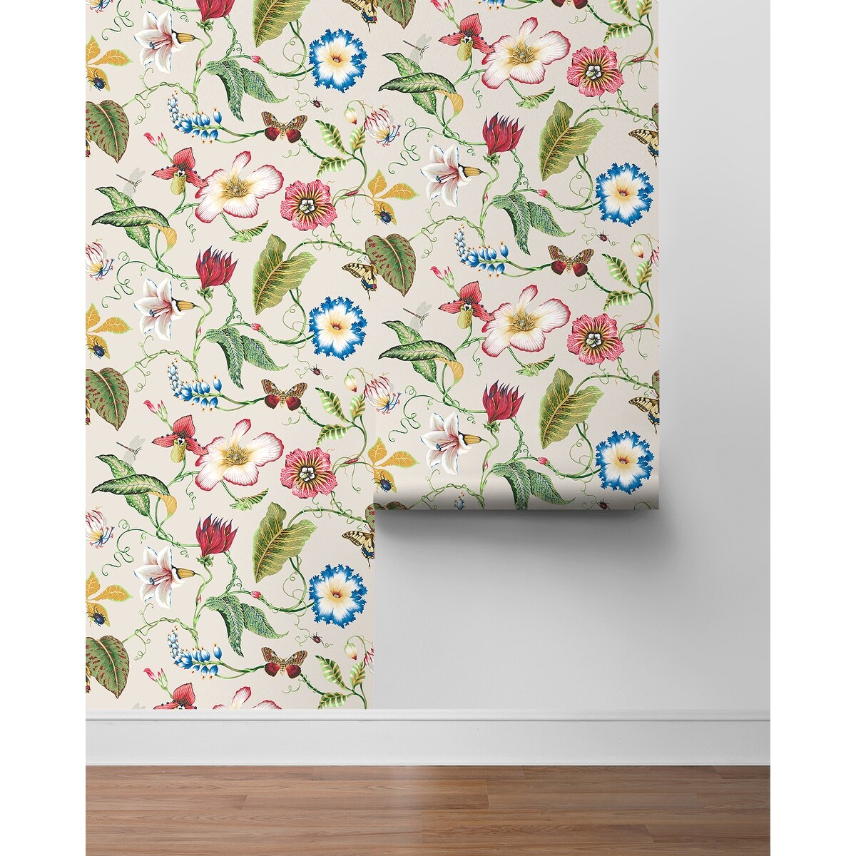 NextWall Summer Garden Floral Peel and Stick Wallpaper