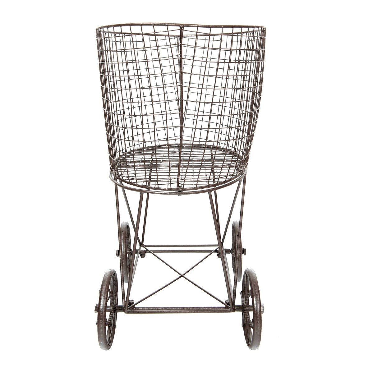 Metal Rolling Laundry Cart with Rack