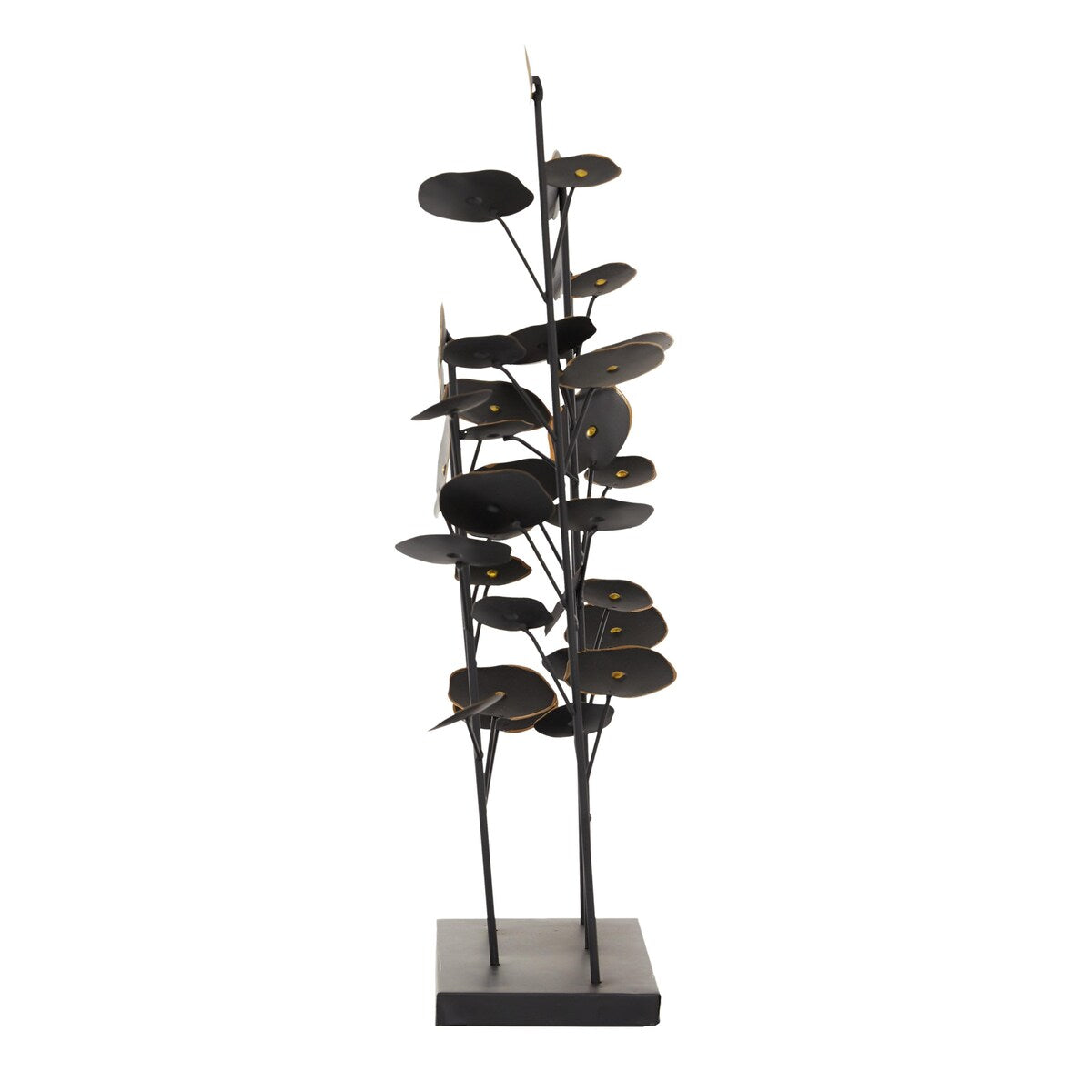 Metal Leaf Decorative Sculpture - Black - Roche River Decor