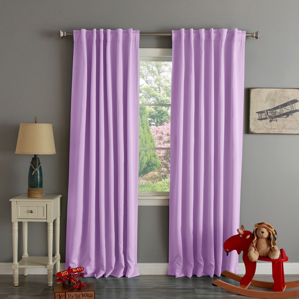 Aurora Home Thermal Rod Pocket 96-inch Blackout Curtain Panel Pair - 52 x 96