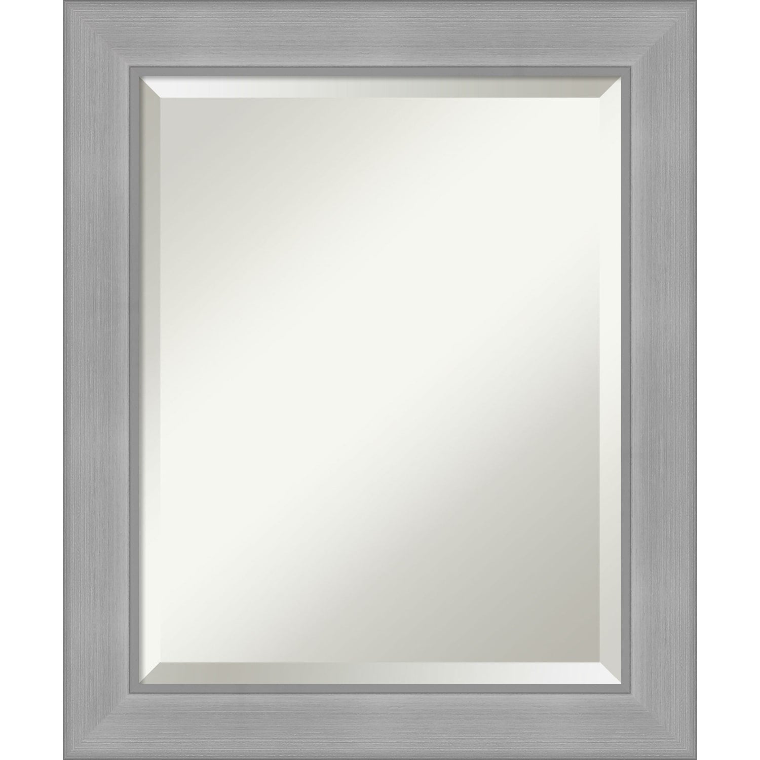 Beveled Bathroom Wall Mirror - Vista Brushed Nickel Frame