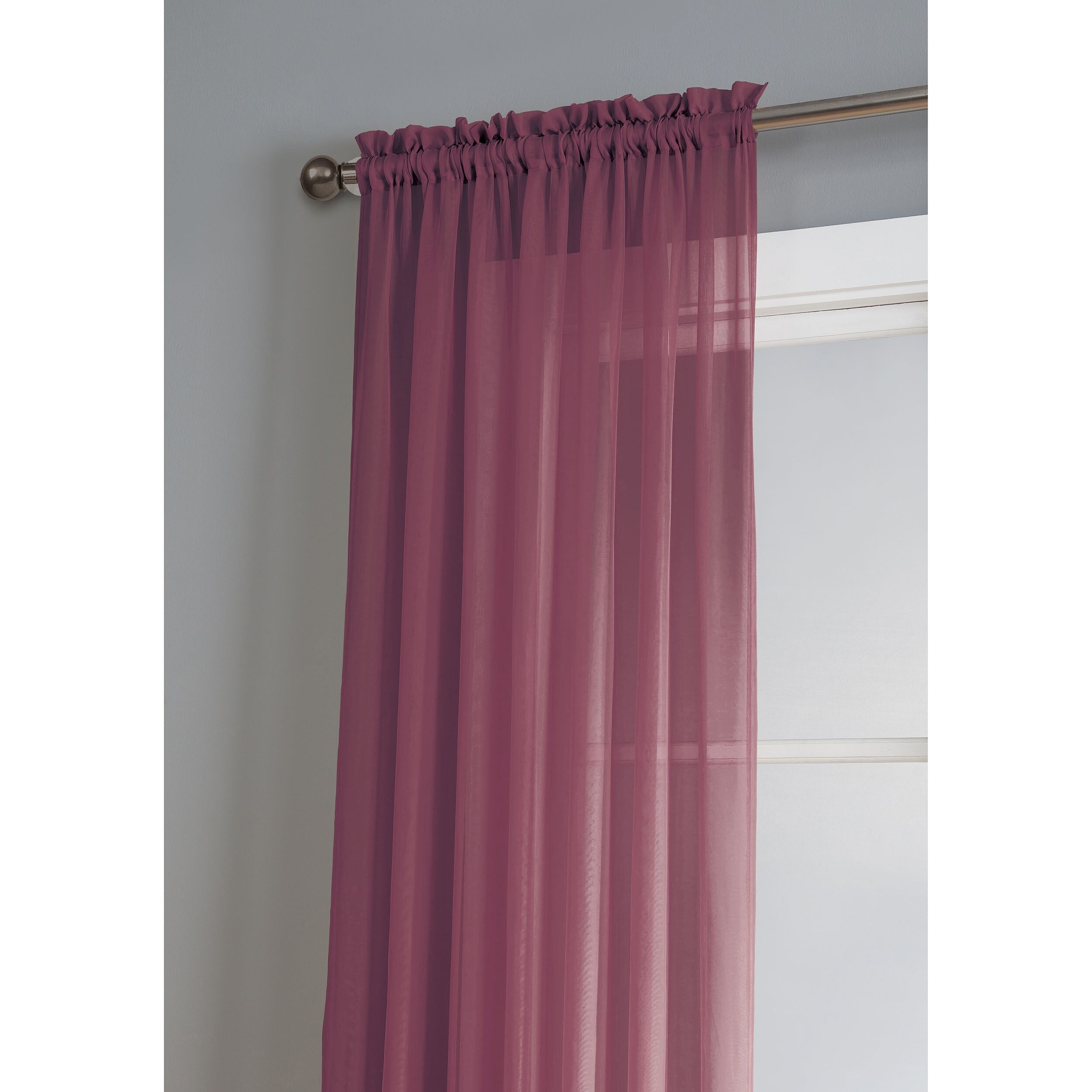 Window Elements Diamond Sheer Voile Extra Wide, 56 Inch Wide. Rod Pocket Curtain Panel