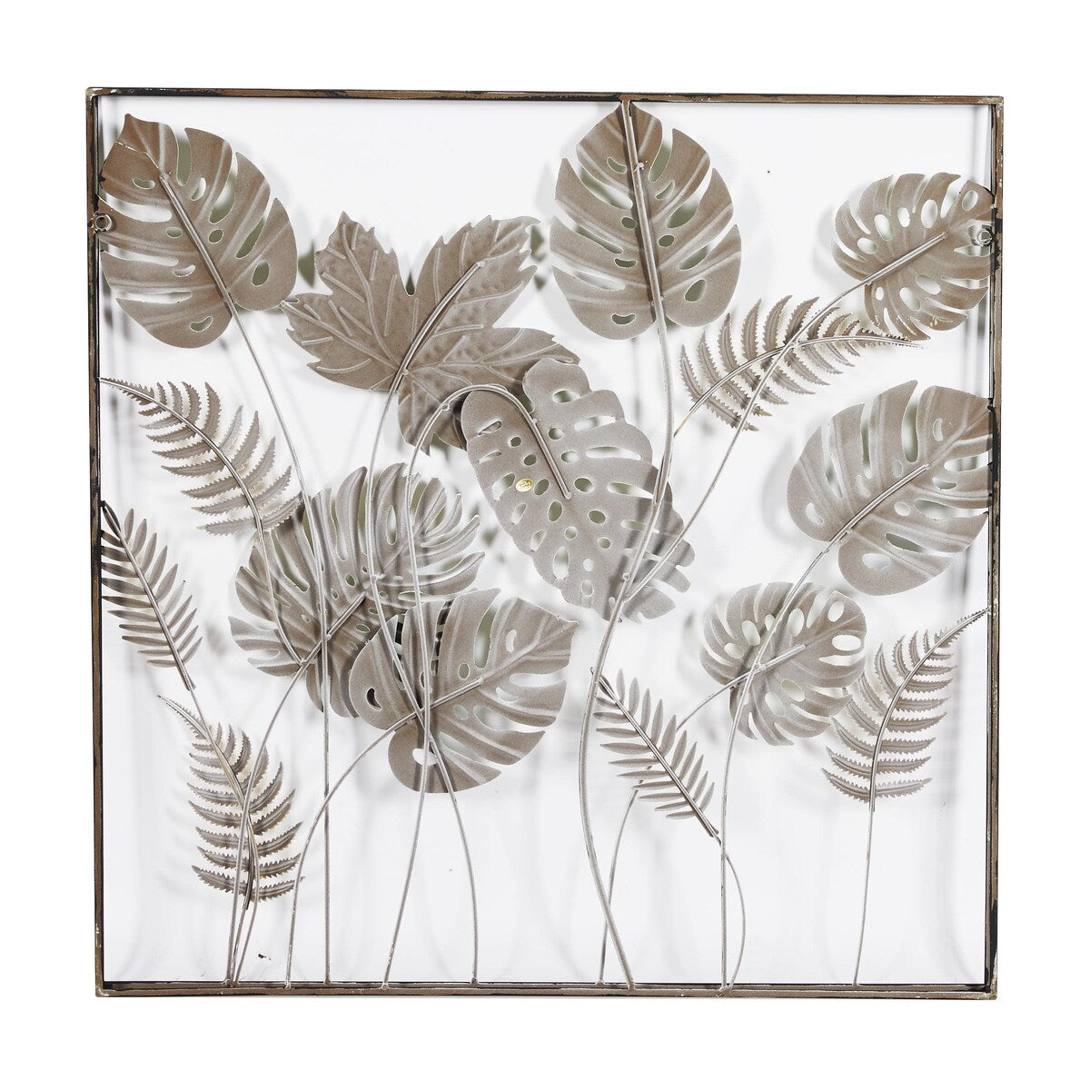 Metal Leaf Tall Cut-Out Home Wall Decor with Intricate Laser Cut Designs - Green - Roche River Decor