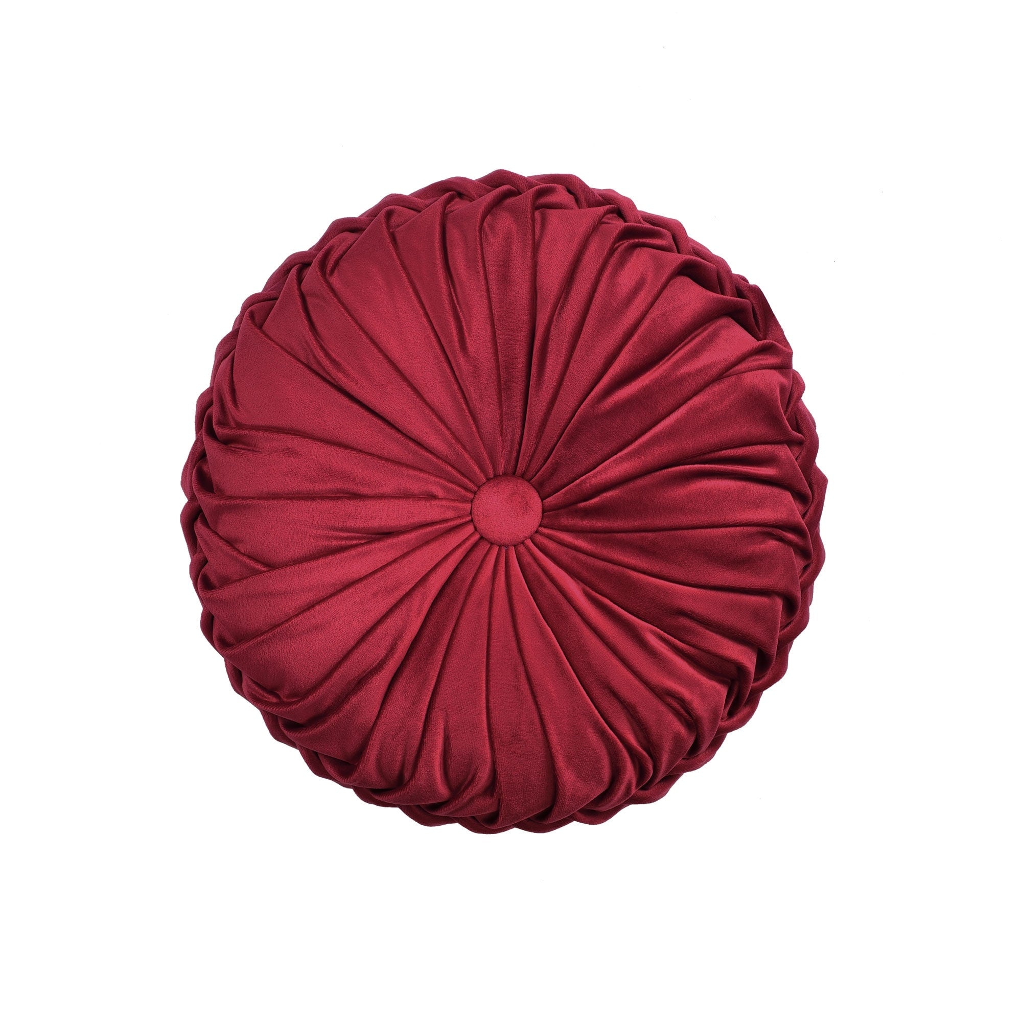 Lush Decor Pleated Soft Velvet Round Decorative Pillow