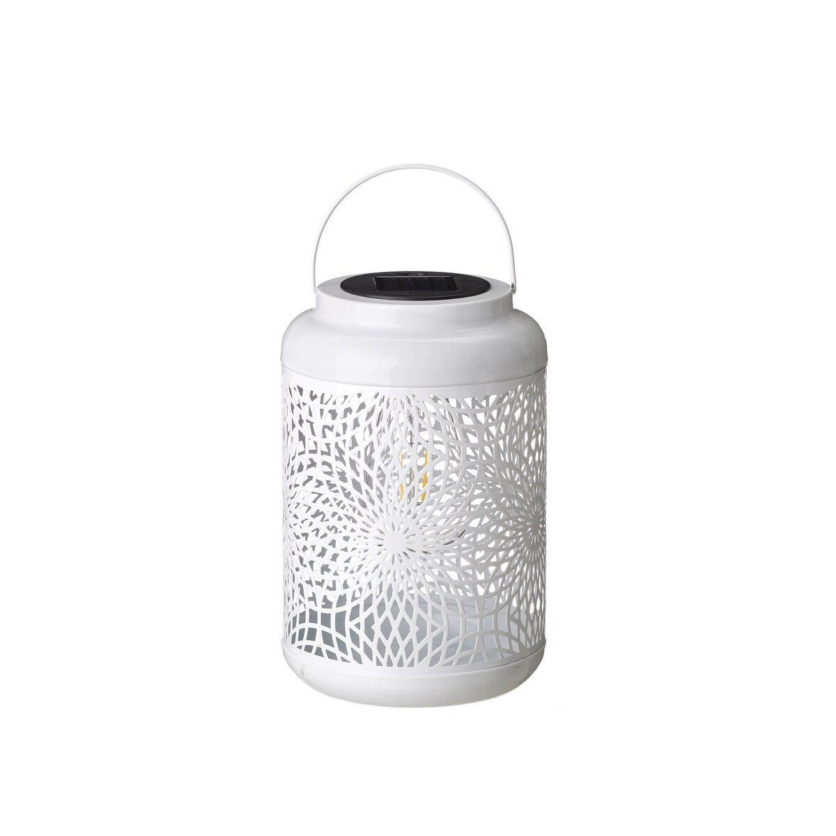 Glitzhome 8.75H Outdoor Metal Solar Hanging Lantern with LED lights