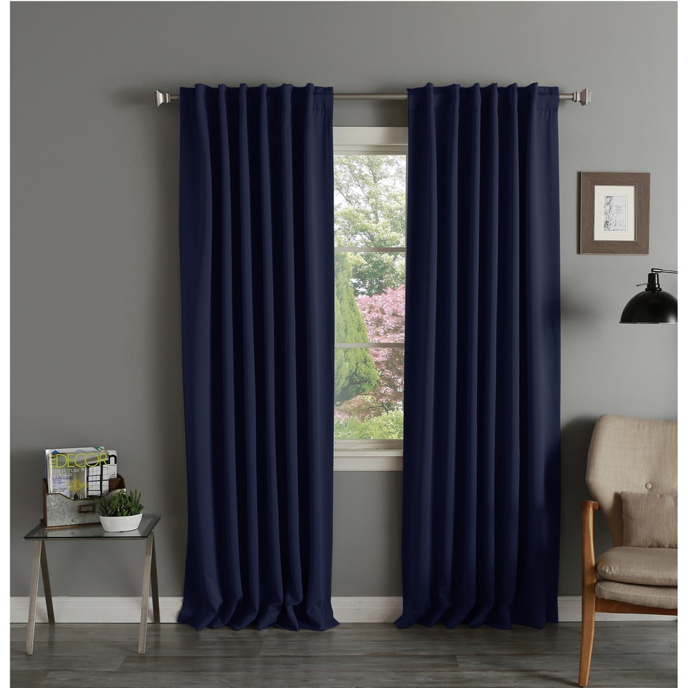 Aurora Home Thermal Rod Pocket 96-inch Blackout Curtain Panel Pair - 52 x 96