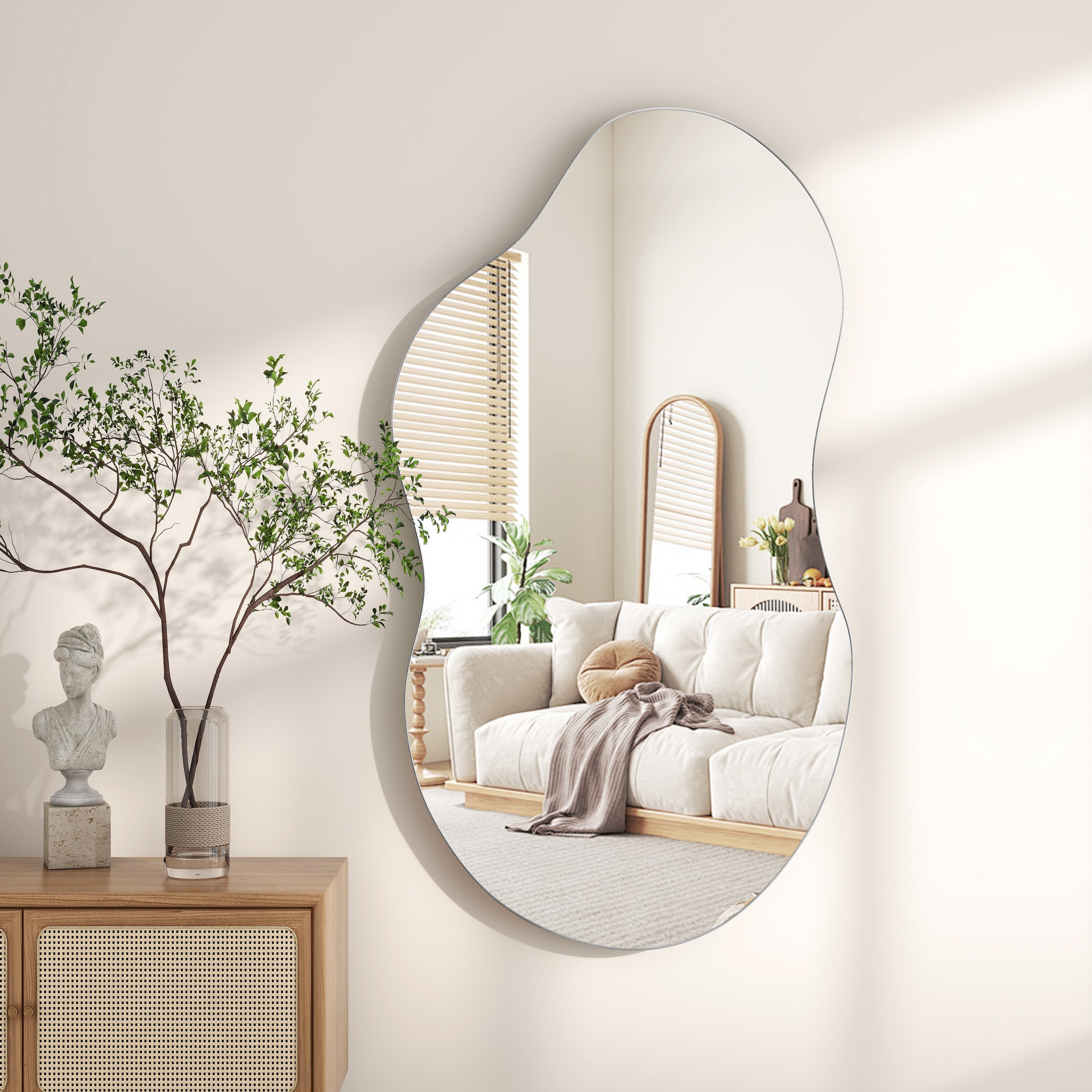 Asymmetrical Wavy Antique Accent Wall Mirror