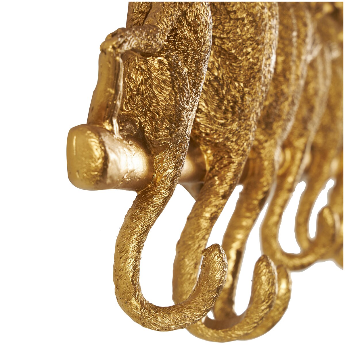 Polystone Monkey Textured 8 Hanger Wall Hook - Gold - Roche River Decor