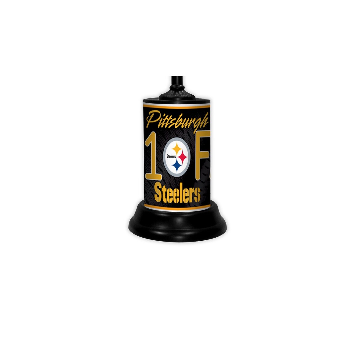 NFL 18-inch Desk/Table Lamp with Shade, #1 Fan with Team Logo, Pittsburgh Steelers - 18x10x10