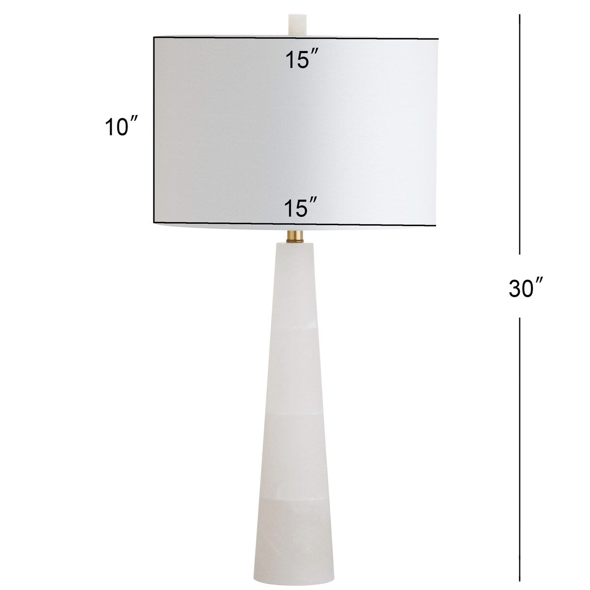 SAFAVIEH Lighting Giorgiana 30-inch Alabaster LED Table Lamp - 15x15x30 - 15Wx15Dx30H