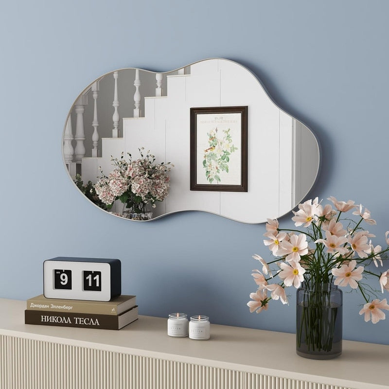 Asymmetrical Wavy Antique Accent Wall Mirror