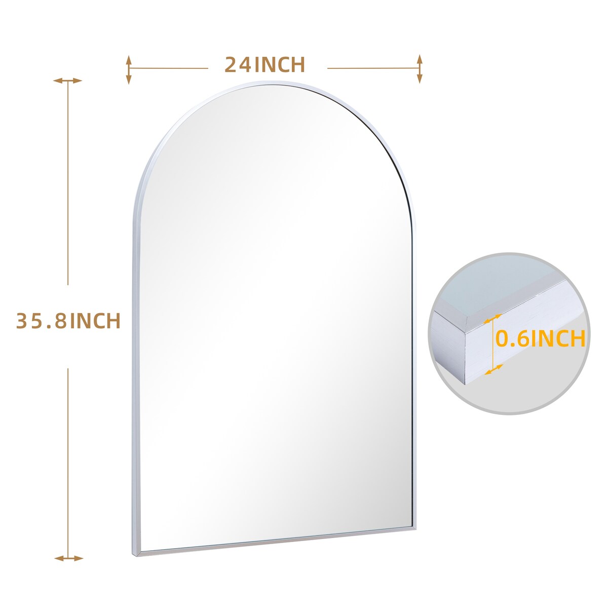 Set of 2 35.8x24 Inch Arch Wall Mirror,2 Pcs Bathroom Vanity Mirrors,Wall Mounted Mirrors for Bathroom,Entryway