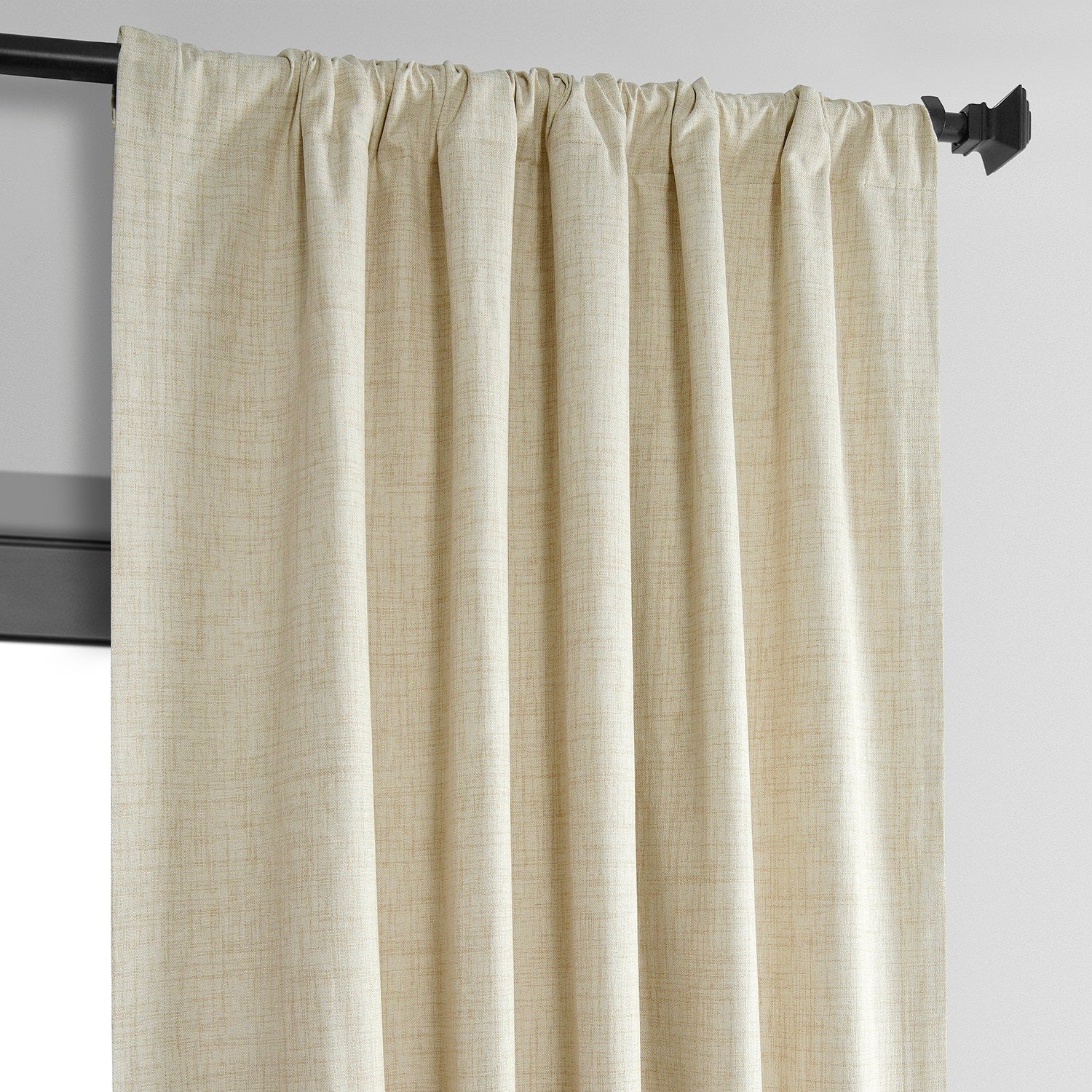 Exclusive Fabrics Vintage Thermal Cross Linen Weave Blackout Curtains (1 Panel)