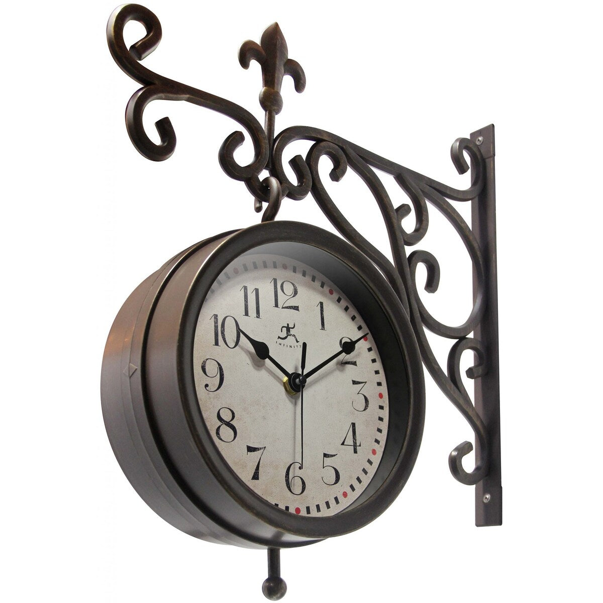 Beauregard Double-Sided Clock and Thermometer Combo Outdoor Clock - 8 x 3.5 x 8