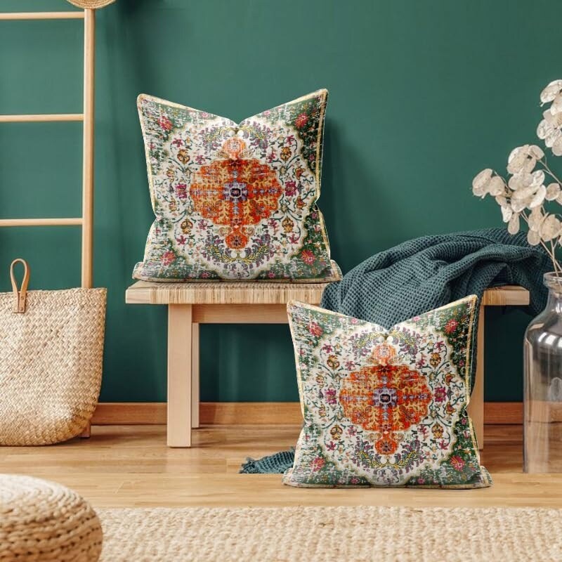 Boho Pillow CoversSet of 2,Throw Pillow Covers Outdoor Decorative