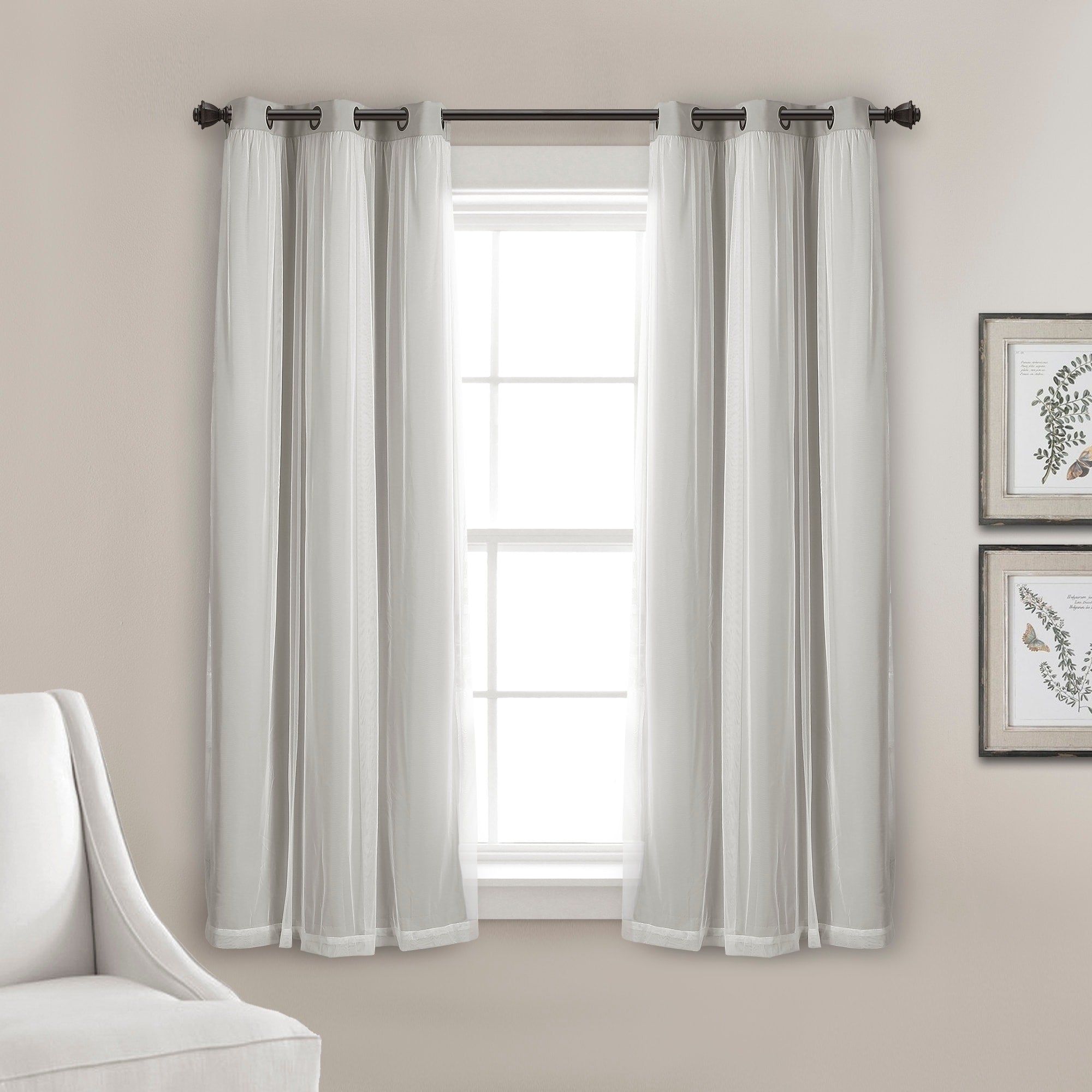 Lush Decor Grommet Sheer Panel Pair with Insulated Blackout Lining